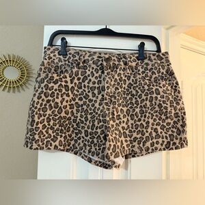 YMI Leopard Print Jean Shorts
